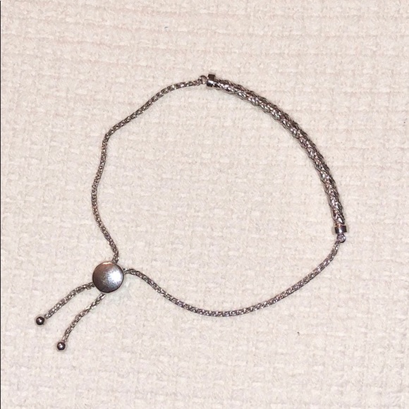 Sterling Silver Slide Woven Bracelet Adjustable - Picture 2 of 7